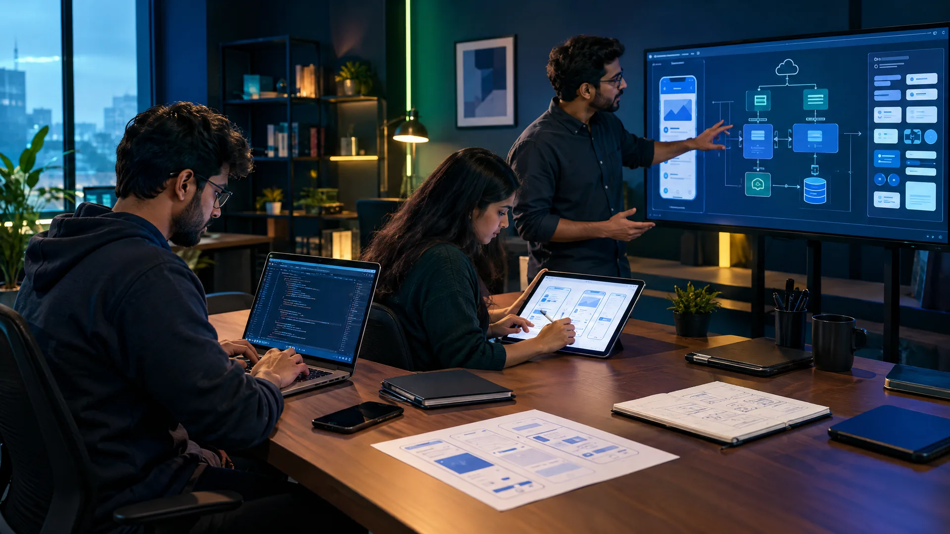 Custom app development planning visual