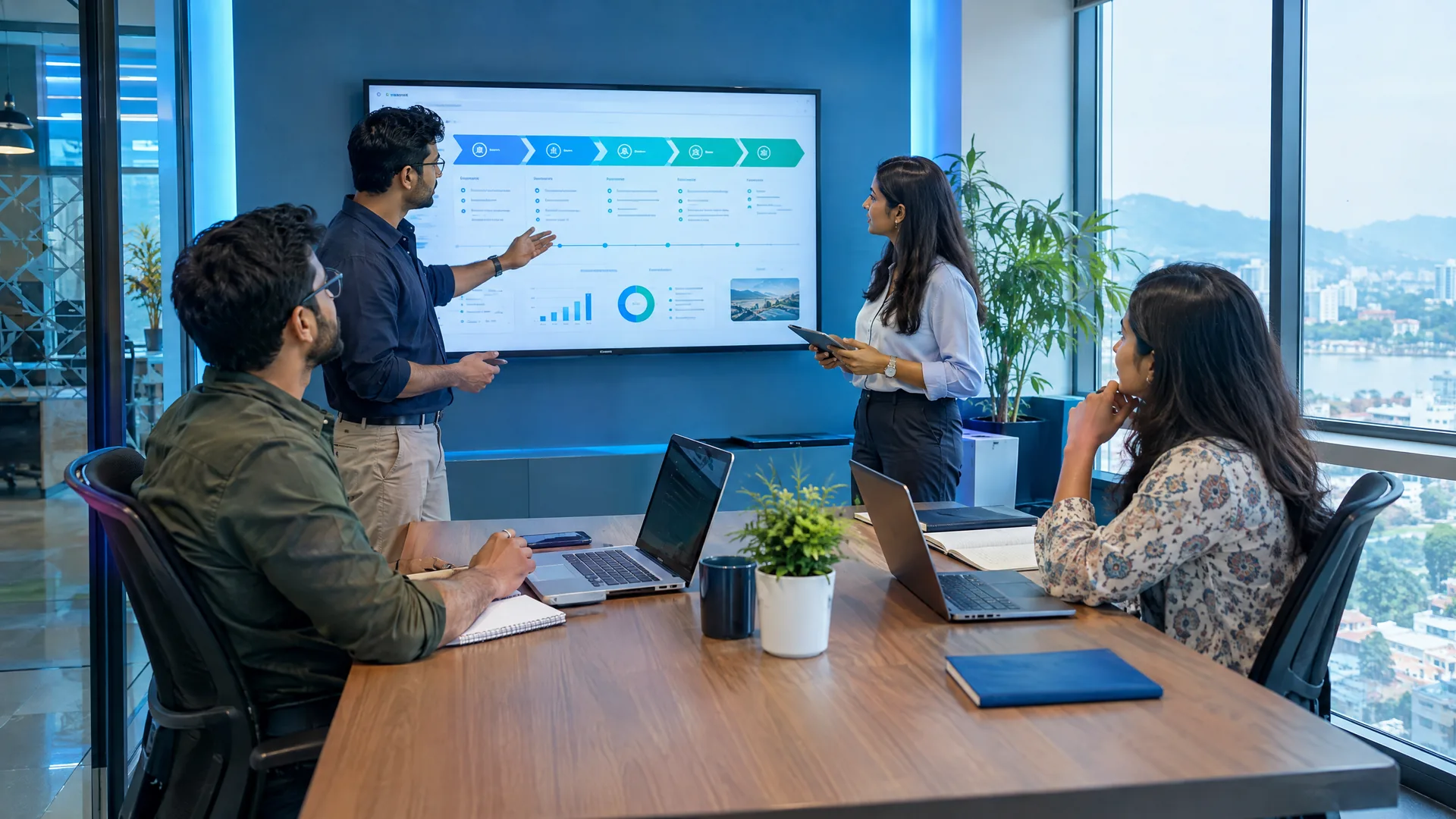 Office workspace used as a supporting image